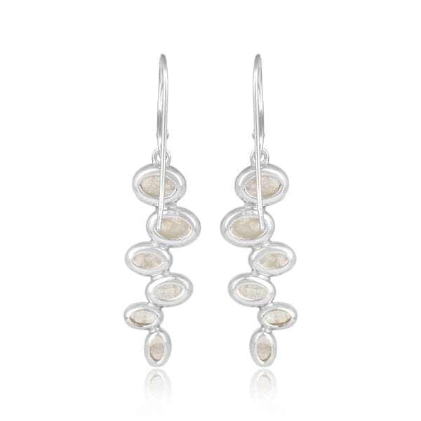 Sterling Silver Rainbow Moonstone Earrings - BARNBURY