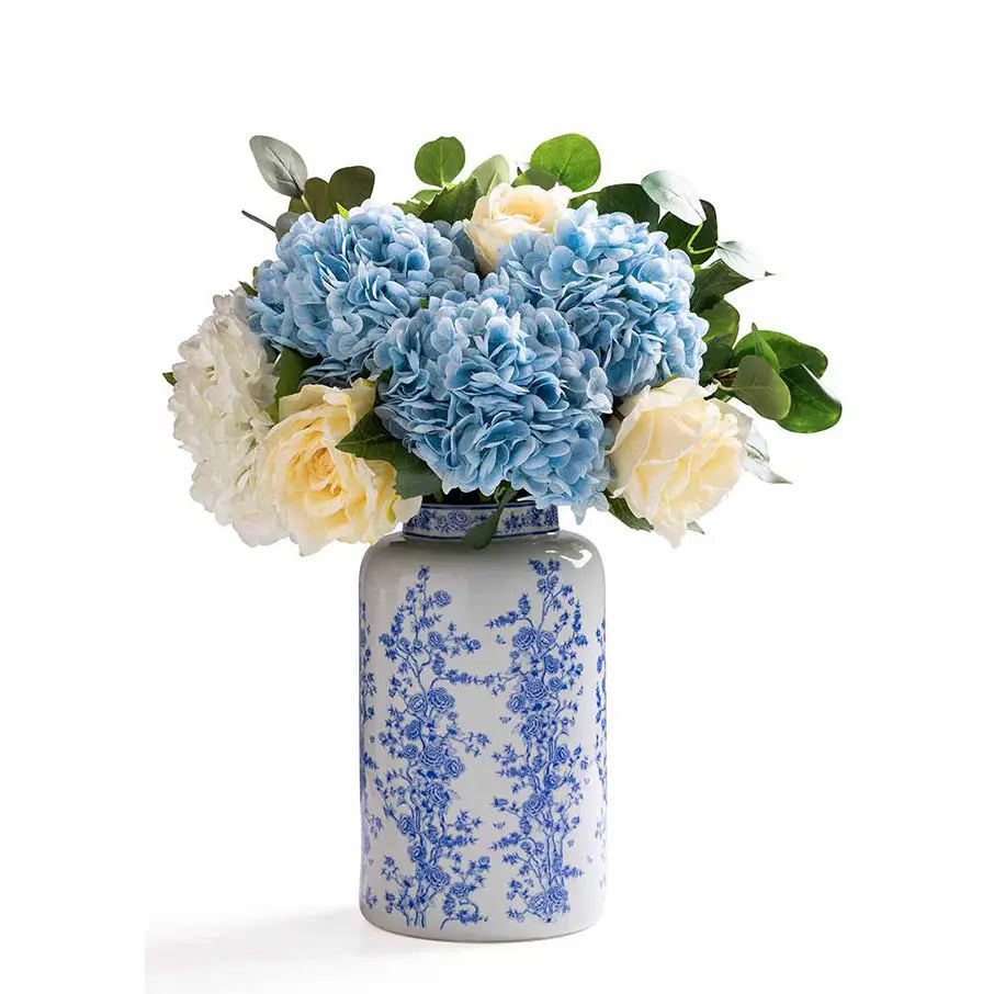 Blue and White Chinese Floral Vase Vases Portland Fir 