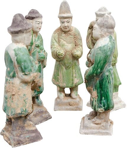 Set of 5 Glazed Terracotta Figures - Barnbury