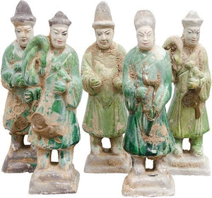 Set of 5 Glazed Terracotta Figures - Barnbury