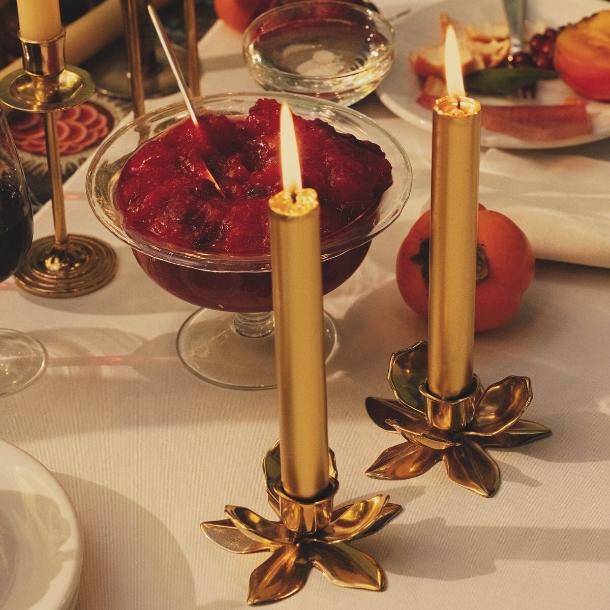 Trudon Gold Plated Flower Candlestick - BARNBURY