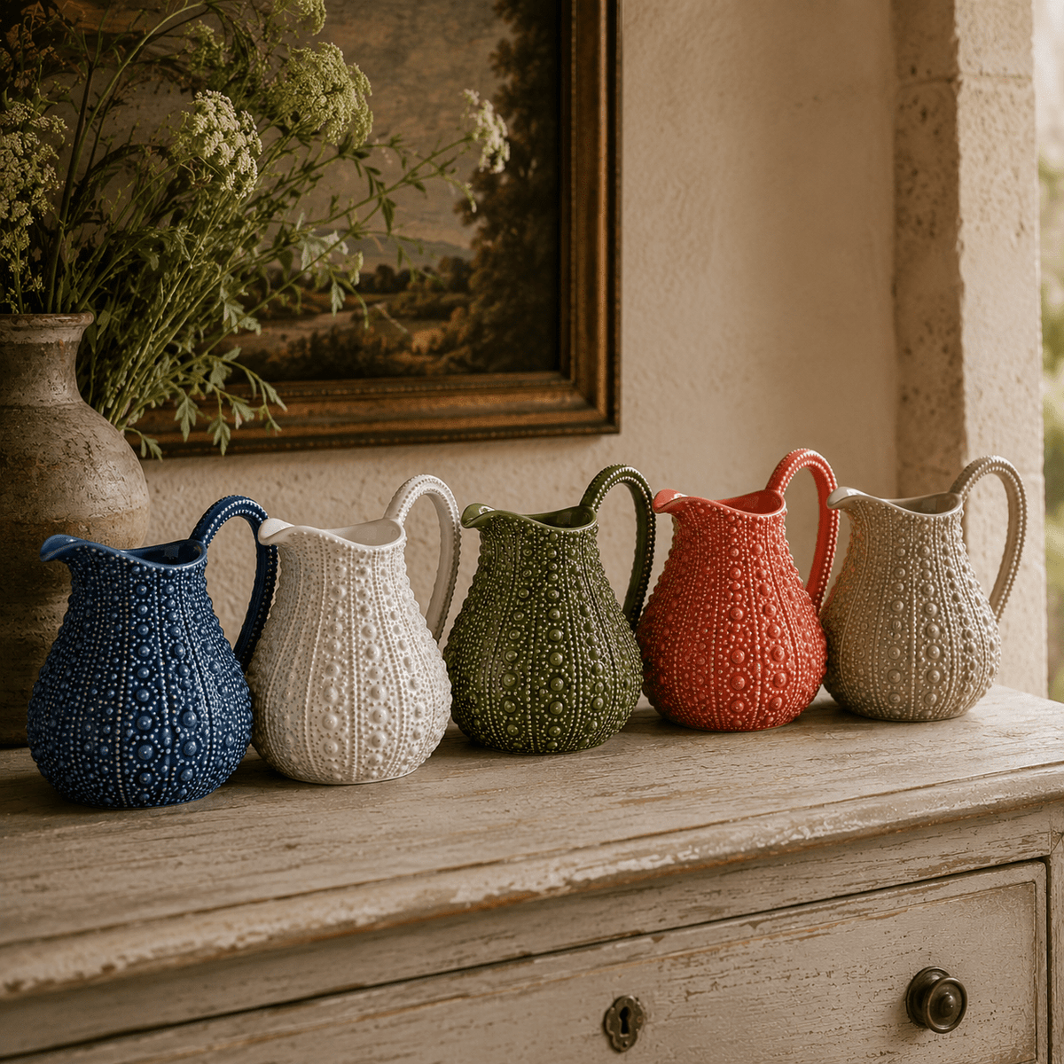 White Porcelain Urchin Pitcher - BARNBURY