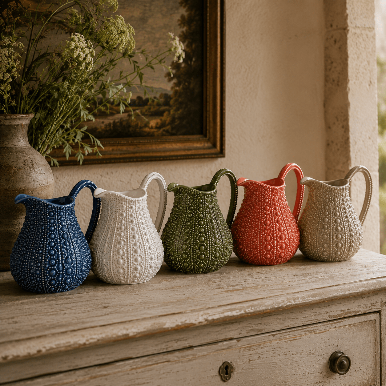 White Porcelain Urchin Pitcher - BARNBURY