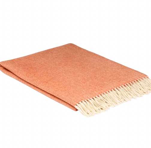 XL Clementine Supersoft Merino Herringbone Throw - BARNBURY