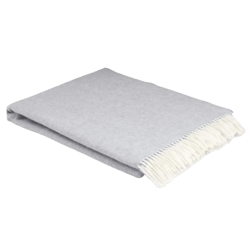 XL Smoke Supersoft Merino Herringbone Throw - BARNBURY