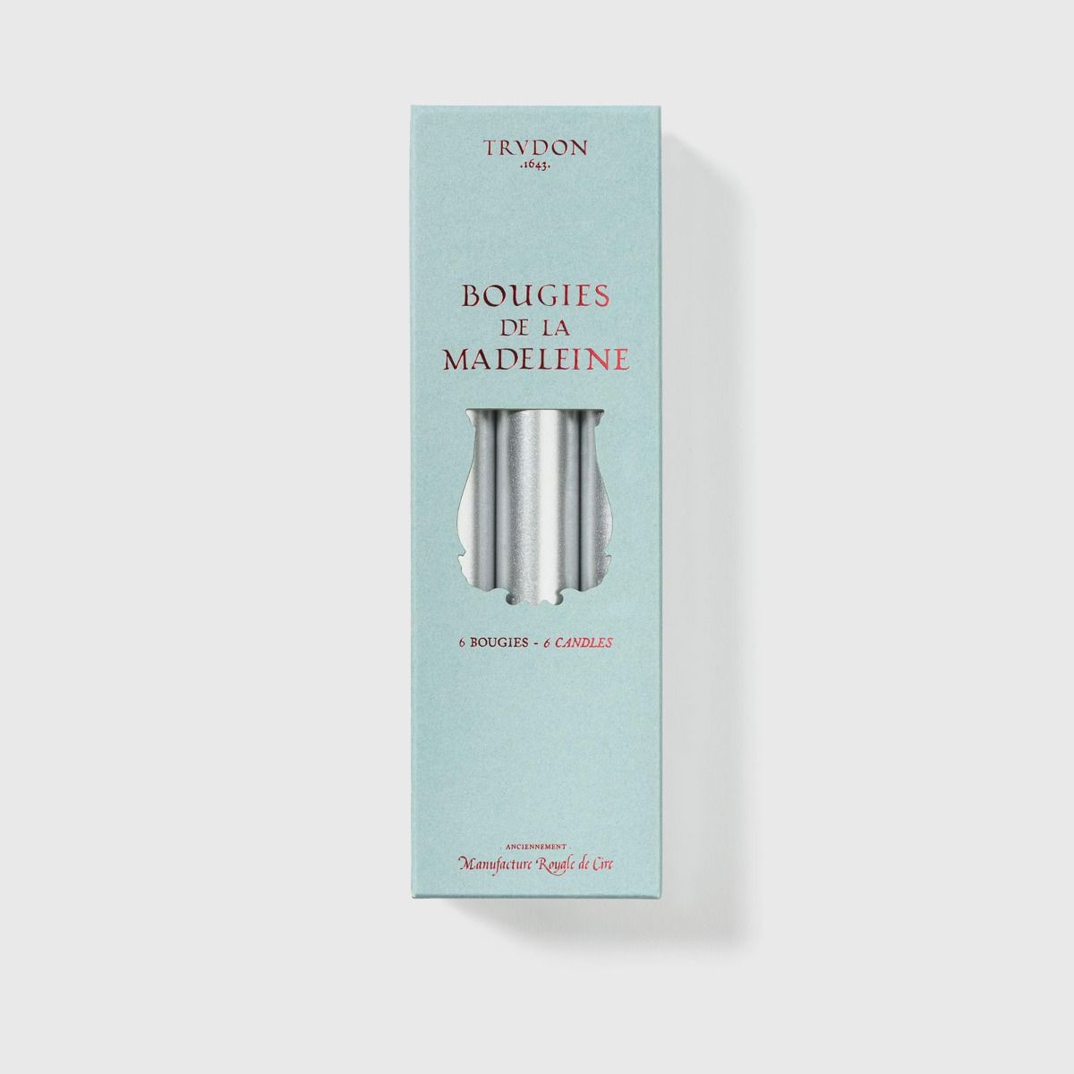 6 Trudon Silver Madeleine Candles - BARNBURY