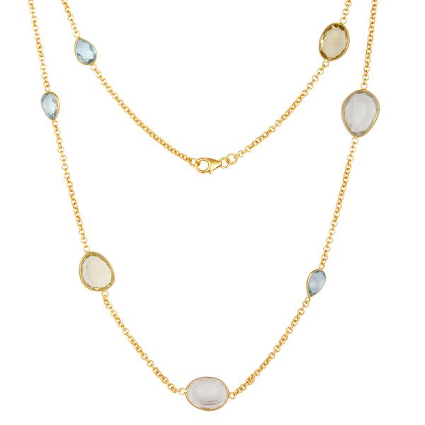 Gold Plated Sterling Silver Multi gemstone necklace - Barnbury