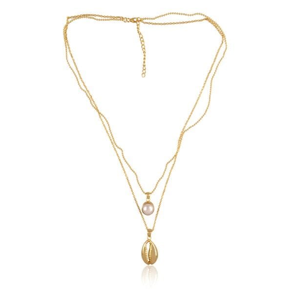Layered Gold Plated and Pearl Necklace - Barnbury