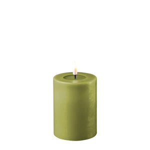 Olive Green Wax LED Battery Candles - Barnbury