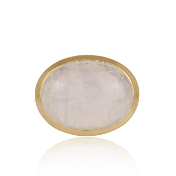 Gold Plated Sterling Silver Rainbow Moonstone Ring - Barnbury