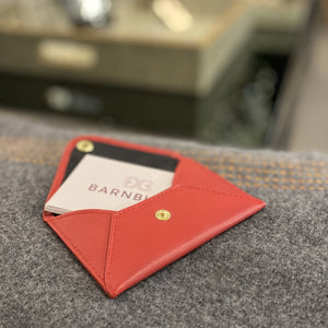 Red Leather Business Card Holder - Barnbury