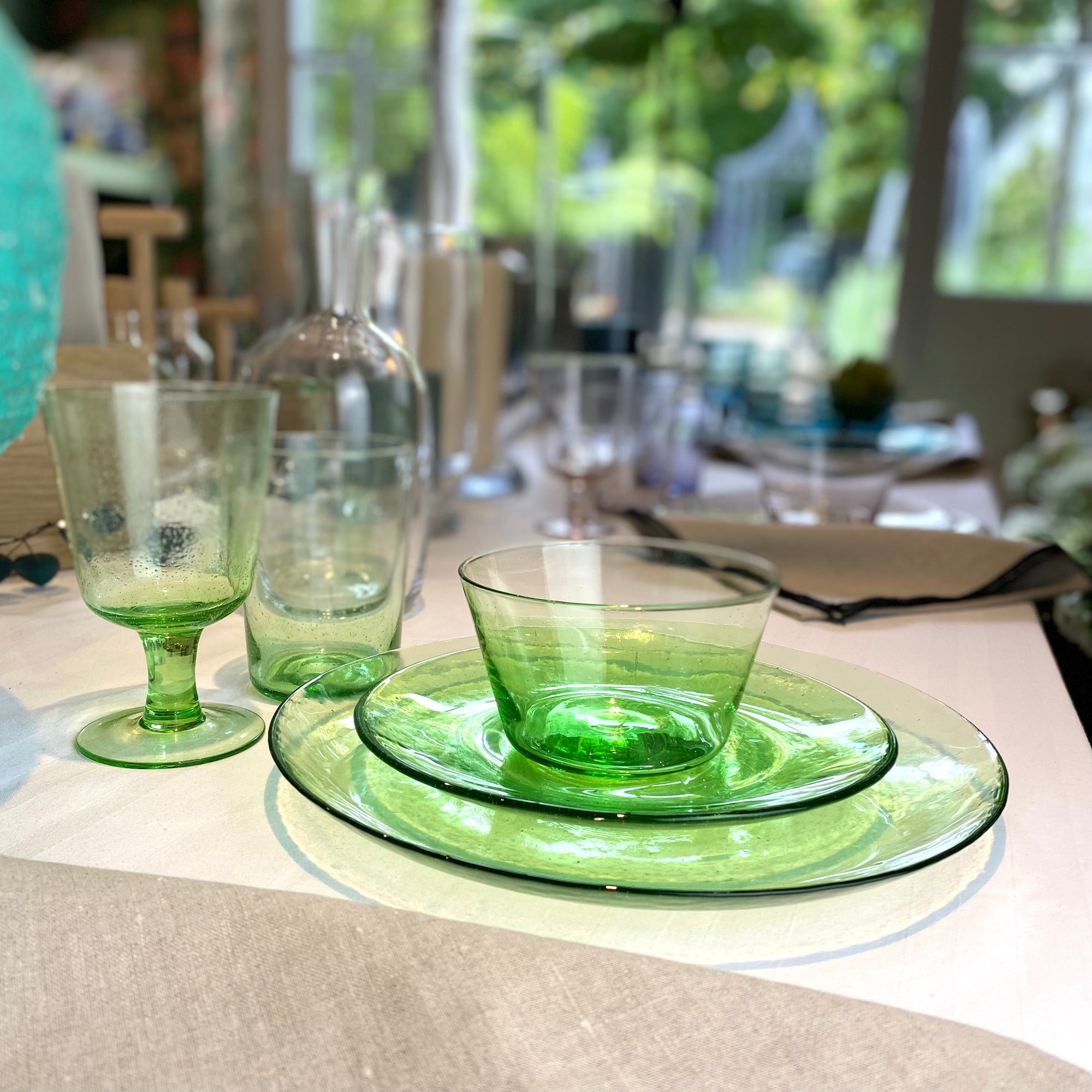 Malachite Green Handmade Glass Bowl - Barnbury