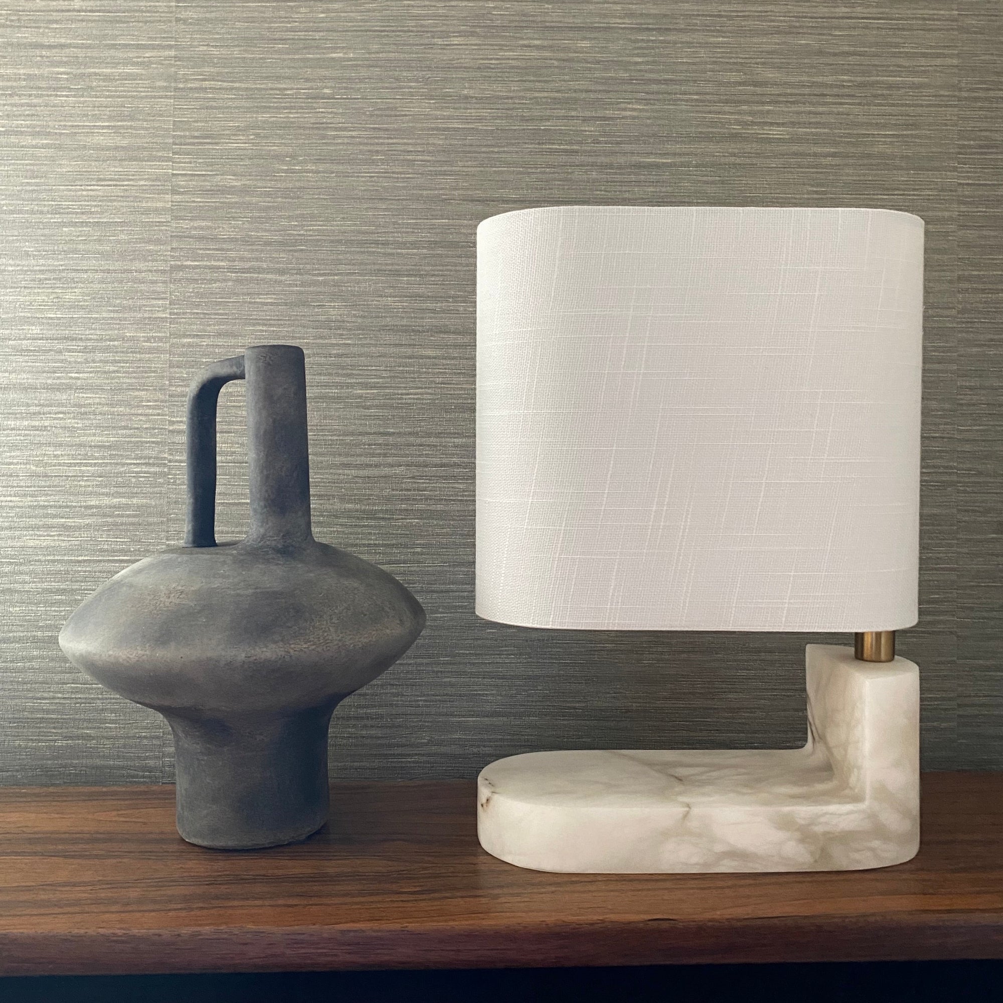 White Marble Ebury Lamp with Shade Table Lamp Barnbury 