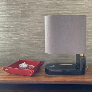 Grey Marble Ebury Lamp with Shade - Barnbury