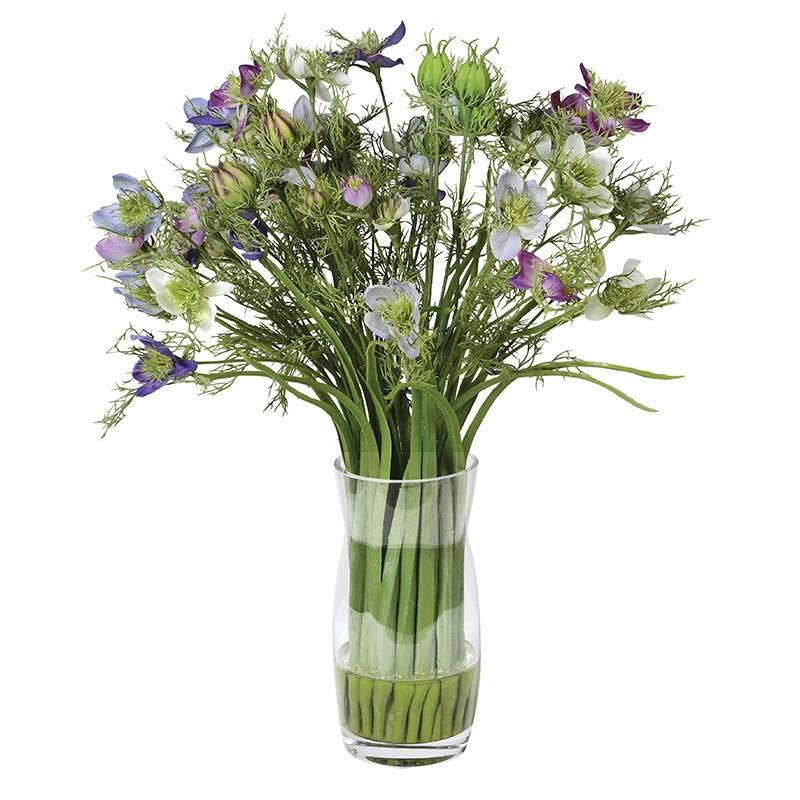 Faux Nigella Cut Flower Arrangement - Barnbury