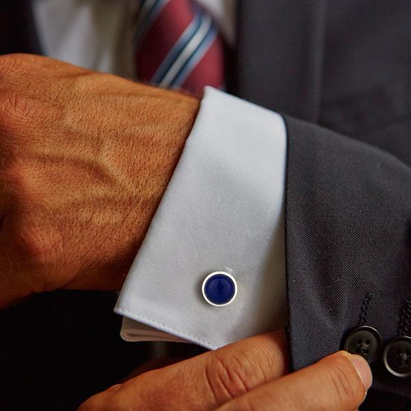 Lapis Sterling Silver Cufflinks - Barnbury