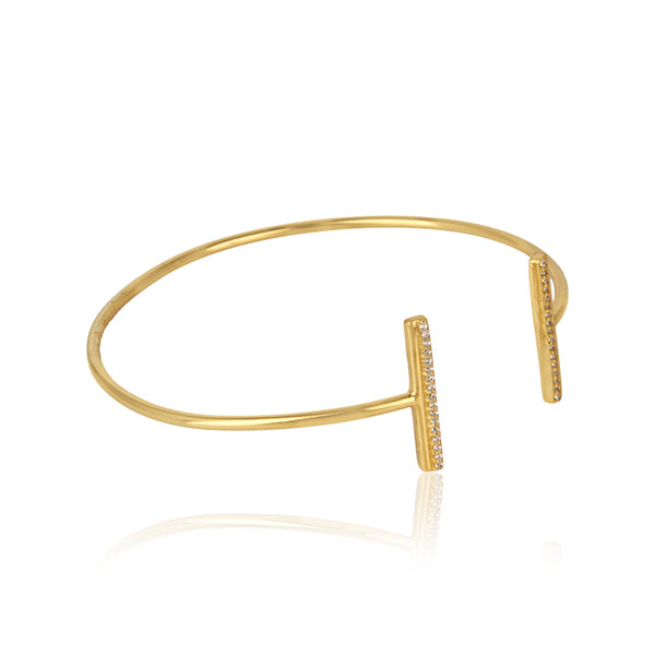 Sterling Silver Pave Bar Bracelet - Barnbury