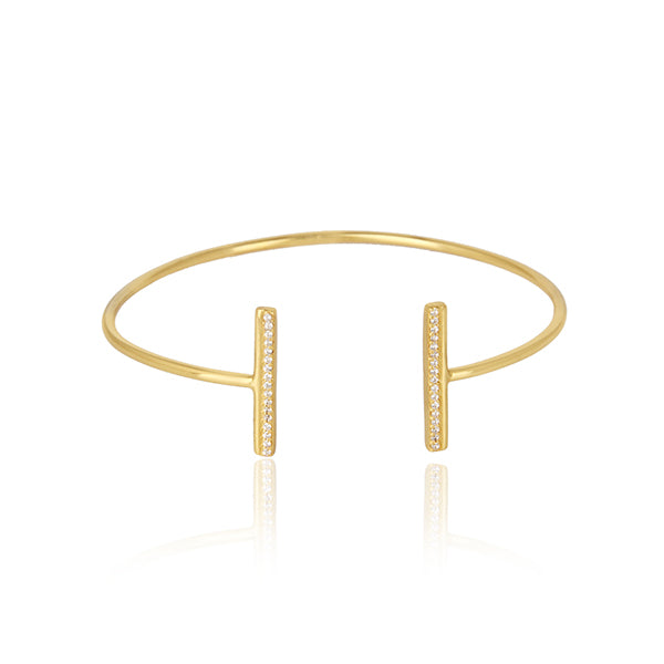 Sterling Silver Pave Bar Bracelet - Barnbury