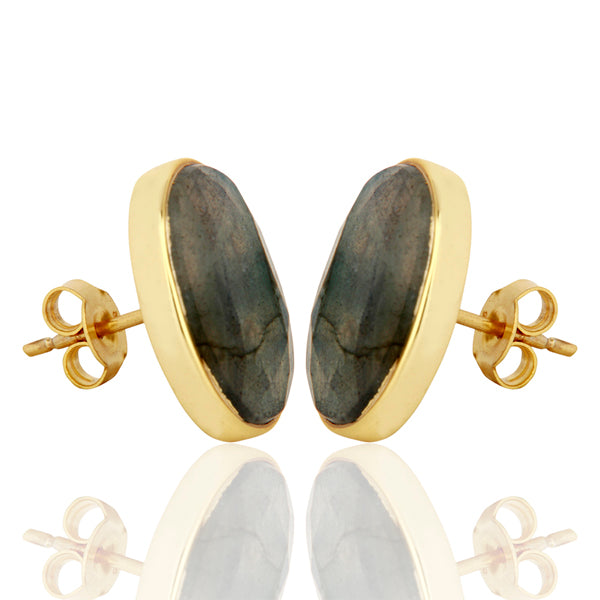 Oval Labradorite Studs - Barnbury