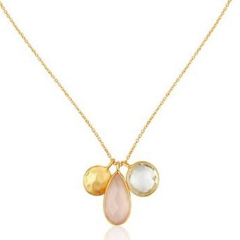 Rose Chalcedony and Crystal Quartz necklace - Barnbury