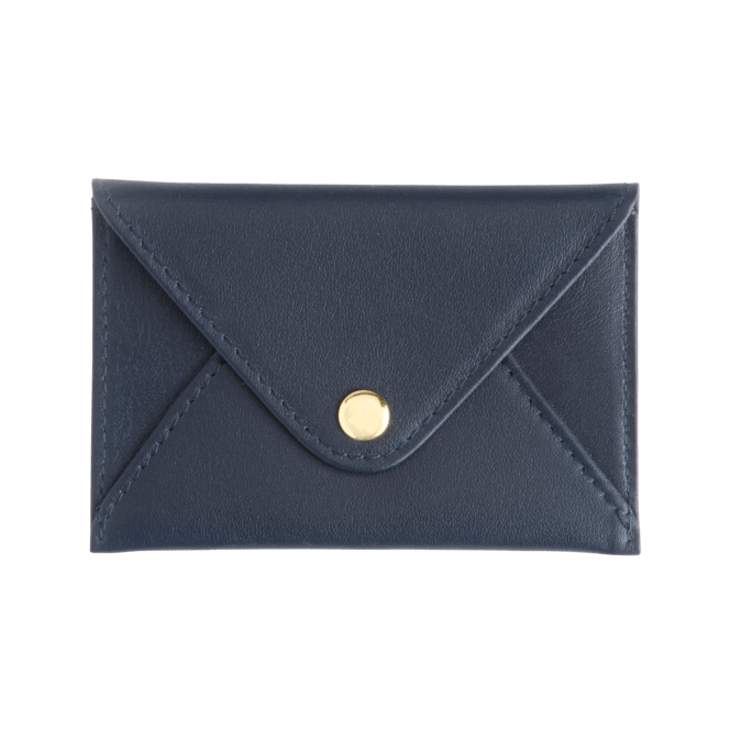Blue Leather Business Card Holder business card holder Barnbury 
