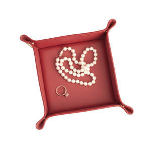 Red Leather Valet Tray - Barnbury