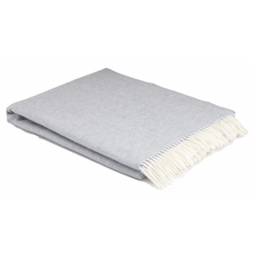 Smoke Super Soft Herringbone Wool Throw - Barnbury