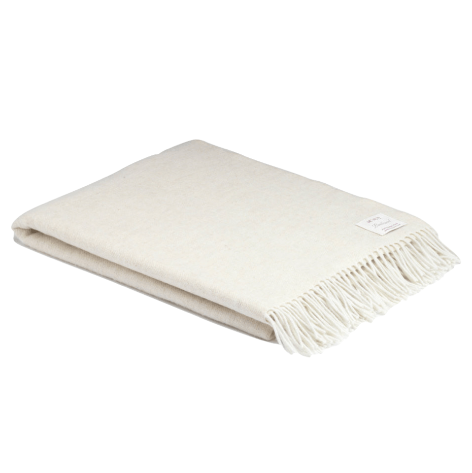XL Oatmeal Super Soft Herringbone Wool Throw - Barnbury