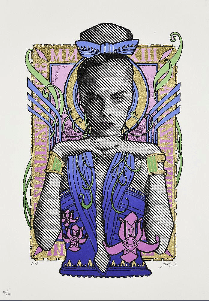 Inkie - Cara Delevingne the Smallest Feline Screenprint Barnbury 