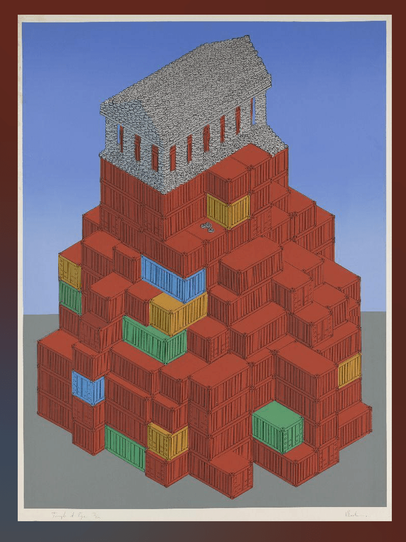 David Mach RA - Temple at Tyre Screenprint Barnbury 