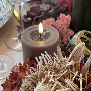 Mocha Wax LED Battery Candles