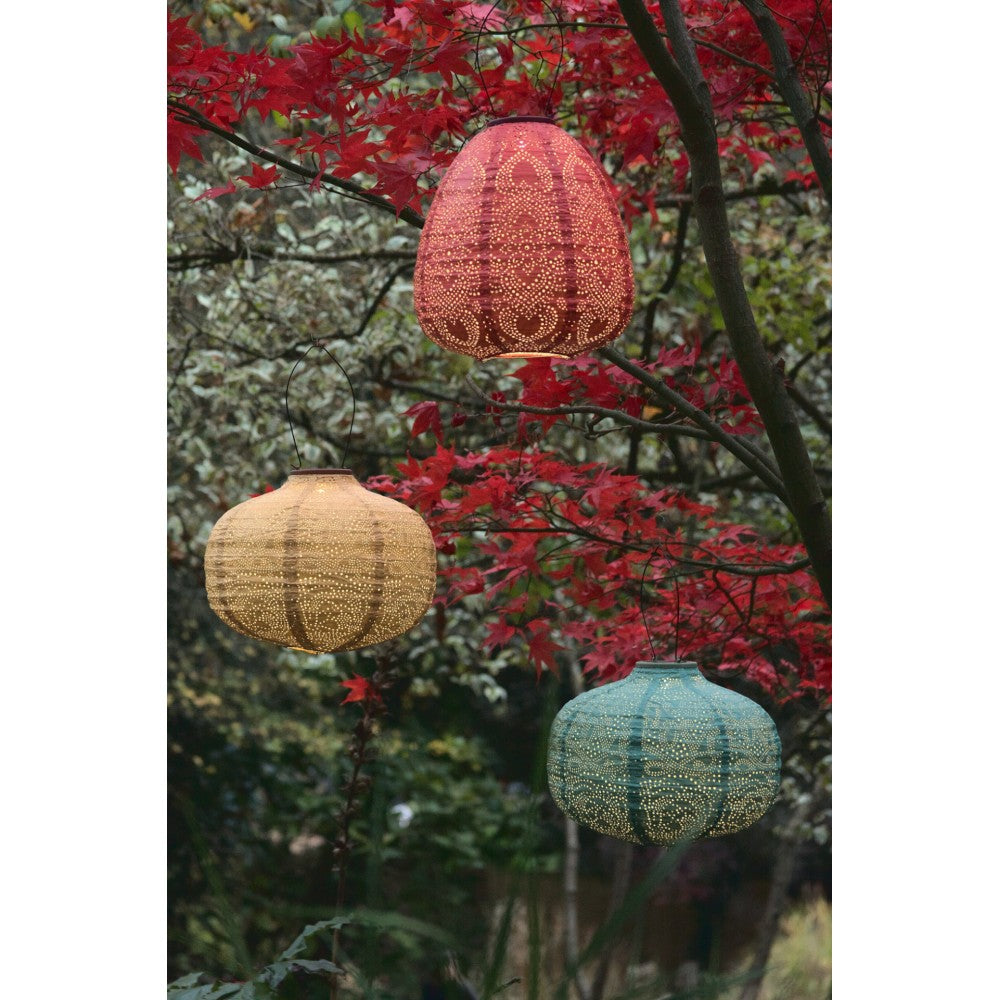 Coral Pink Solar Lantern Solar Lighting Barnbury 