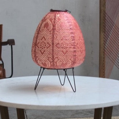 Coral Pink Solar Lantern Solar Lighting Barnbury 
