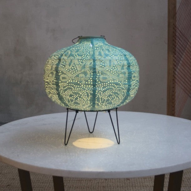 Teal Solar Lantern Solar Lighting Barnbury 