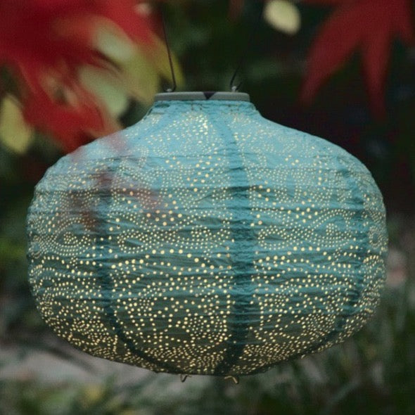 Teal Solar Lantern Solar Lighting Barnbury 