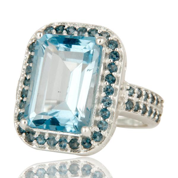 Sterling Silver Blue Topaz Cocktail Ring - Barnbury