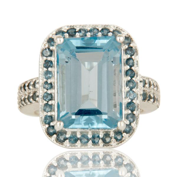 Sterling Silver Blue Topaz Cocktail Ring - Barnbury