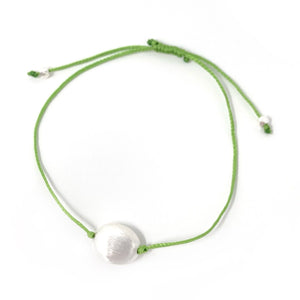 Sterling Silver green cotton dori bracelet - Barnbury