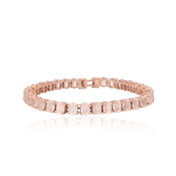 Rose Gold Plated and Rose Quartz Tennis Bracelet