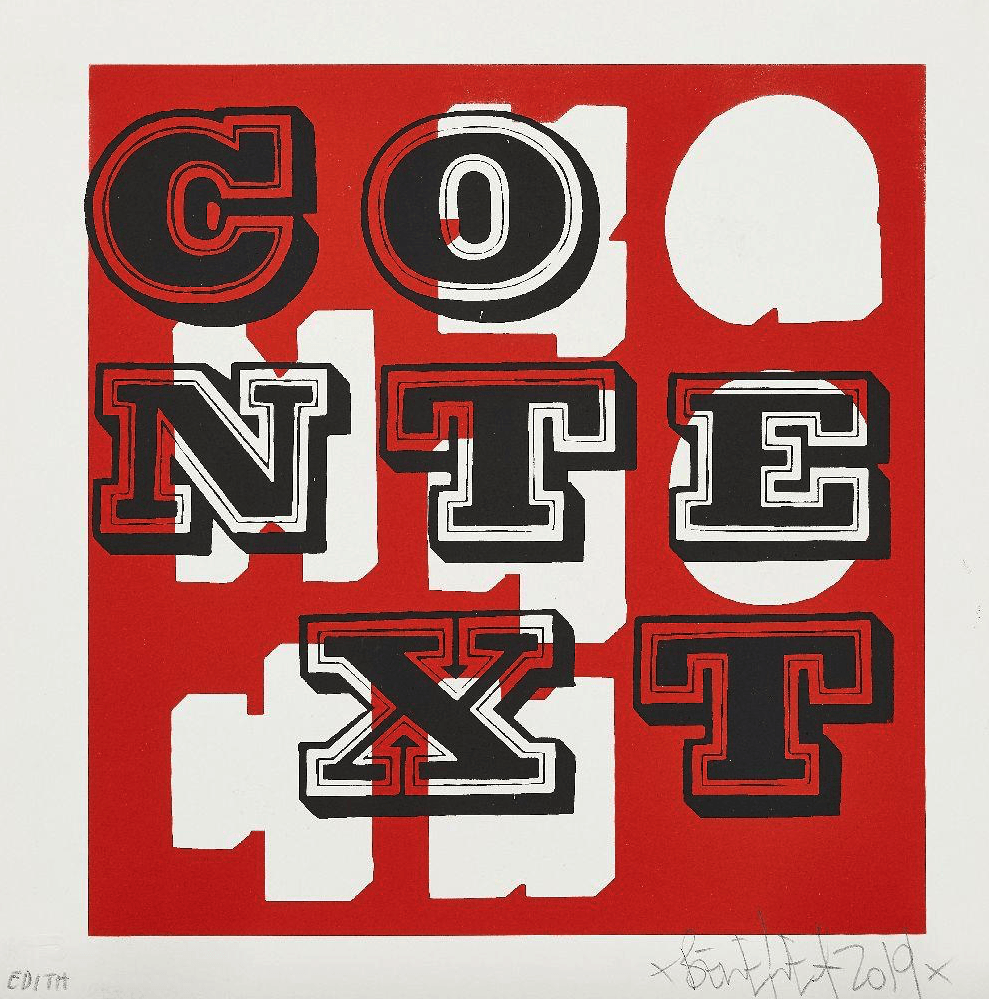 Ben Eine - Context (Red, Purple, Green, Yellow). Screenprint Barnbury 