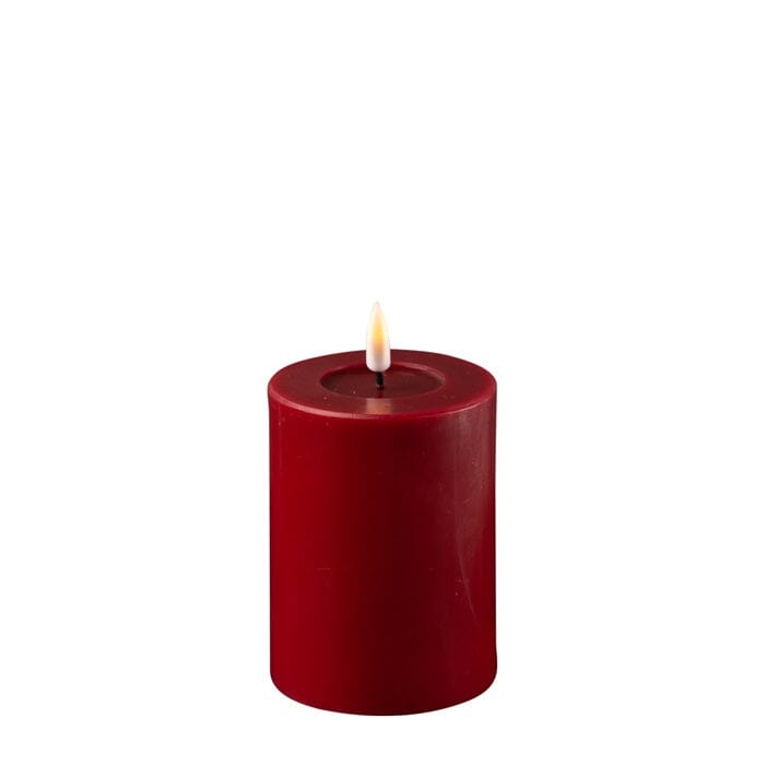 Bordeaux Wax LED Battery Candles Flameless Candles Barnbury 7.5cm x 10cm 
