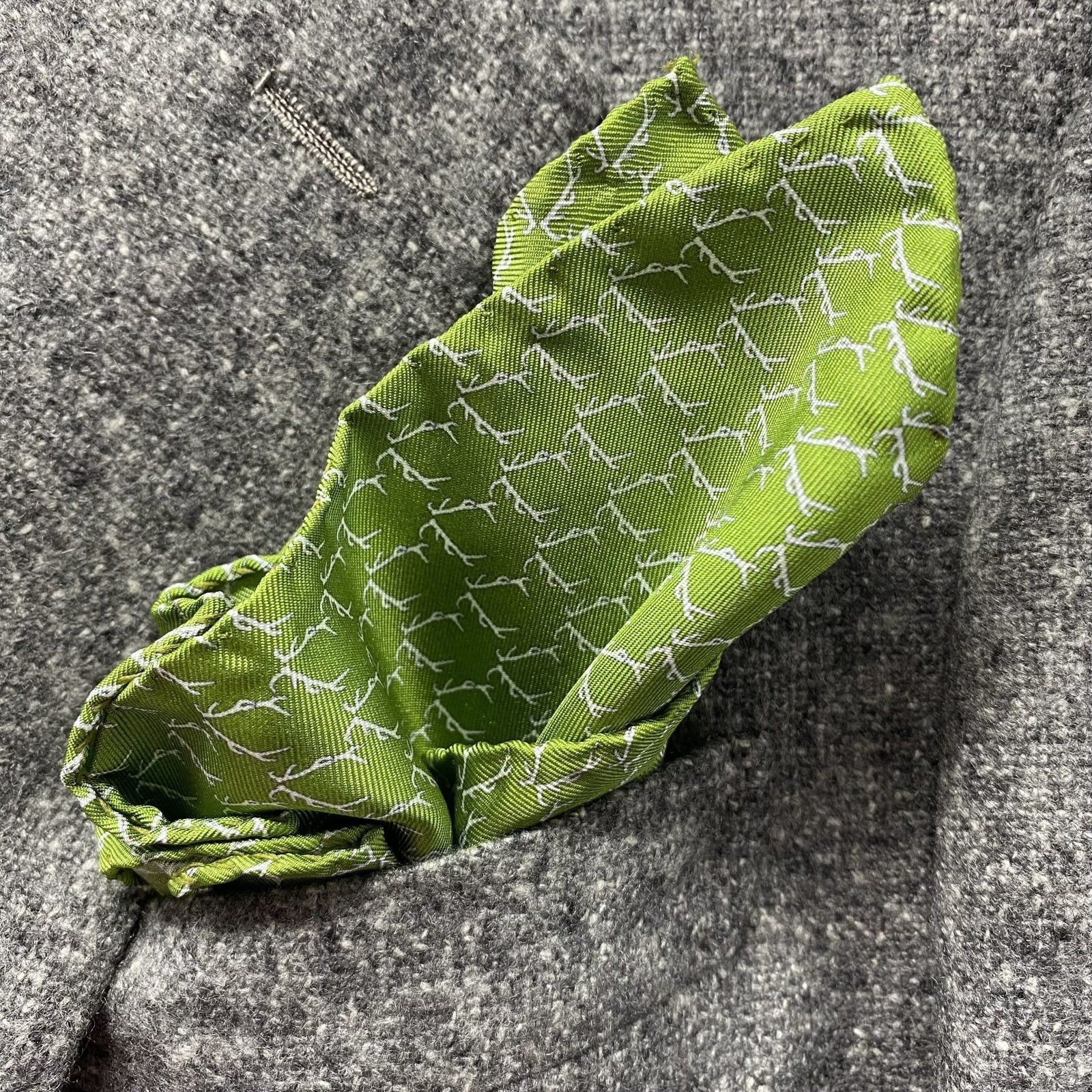 Buckwild Green Pocket Square - BARNBURY