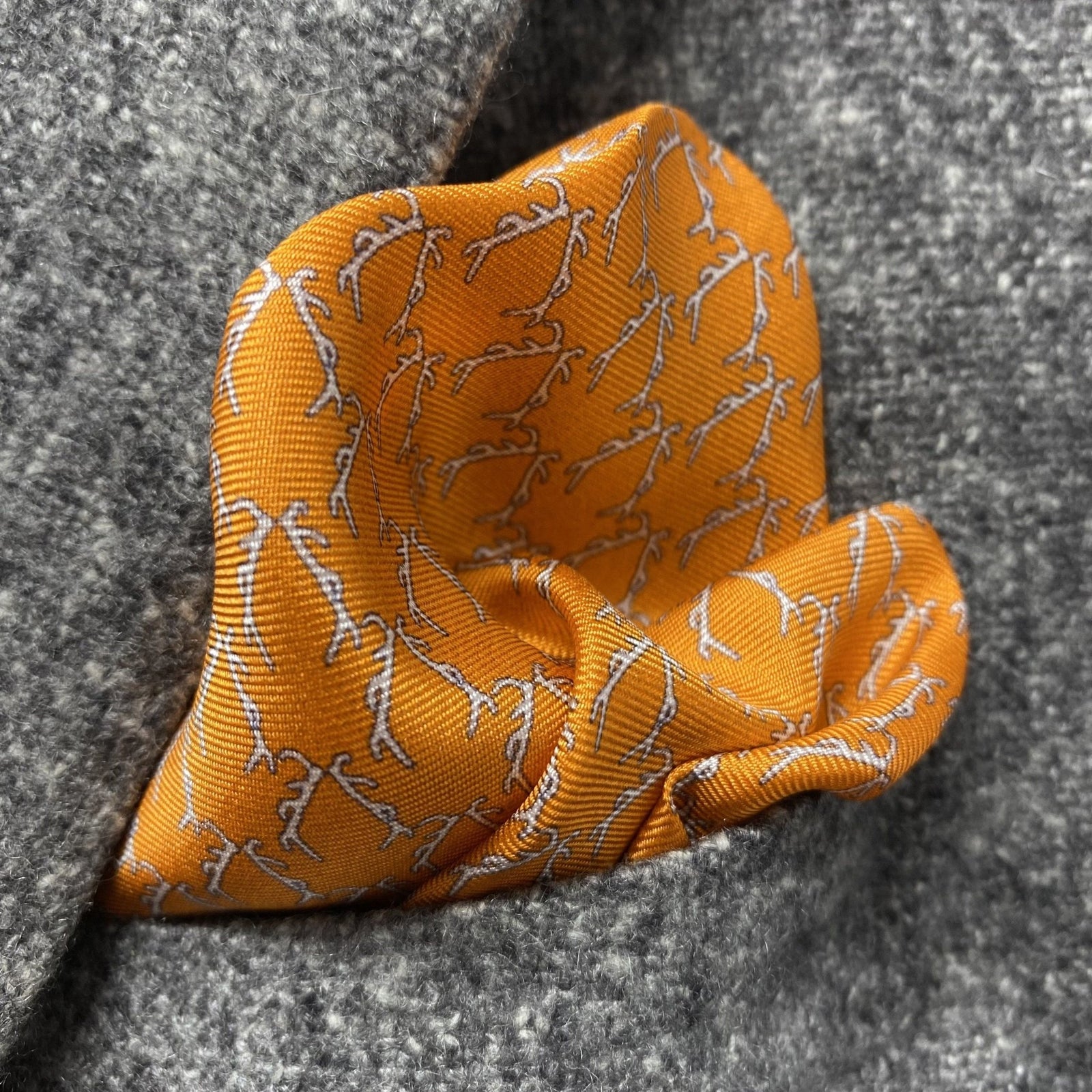 Buckwild Orange Pocket Square - BARNBURY