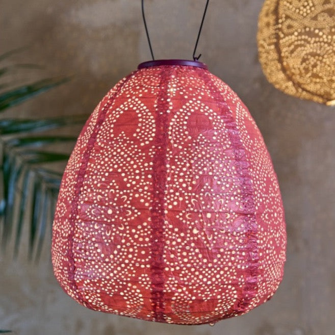 Coral Pink Solar Lantern Solar Lighting Barnbury 