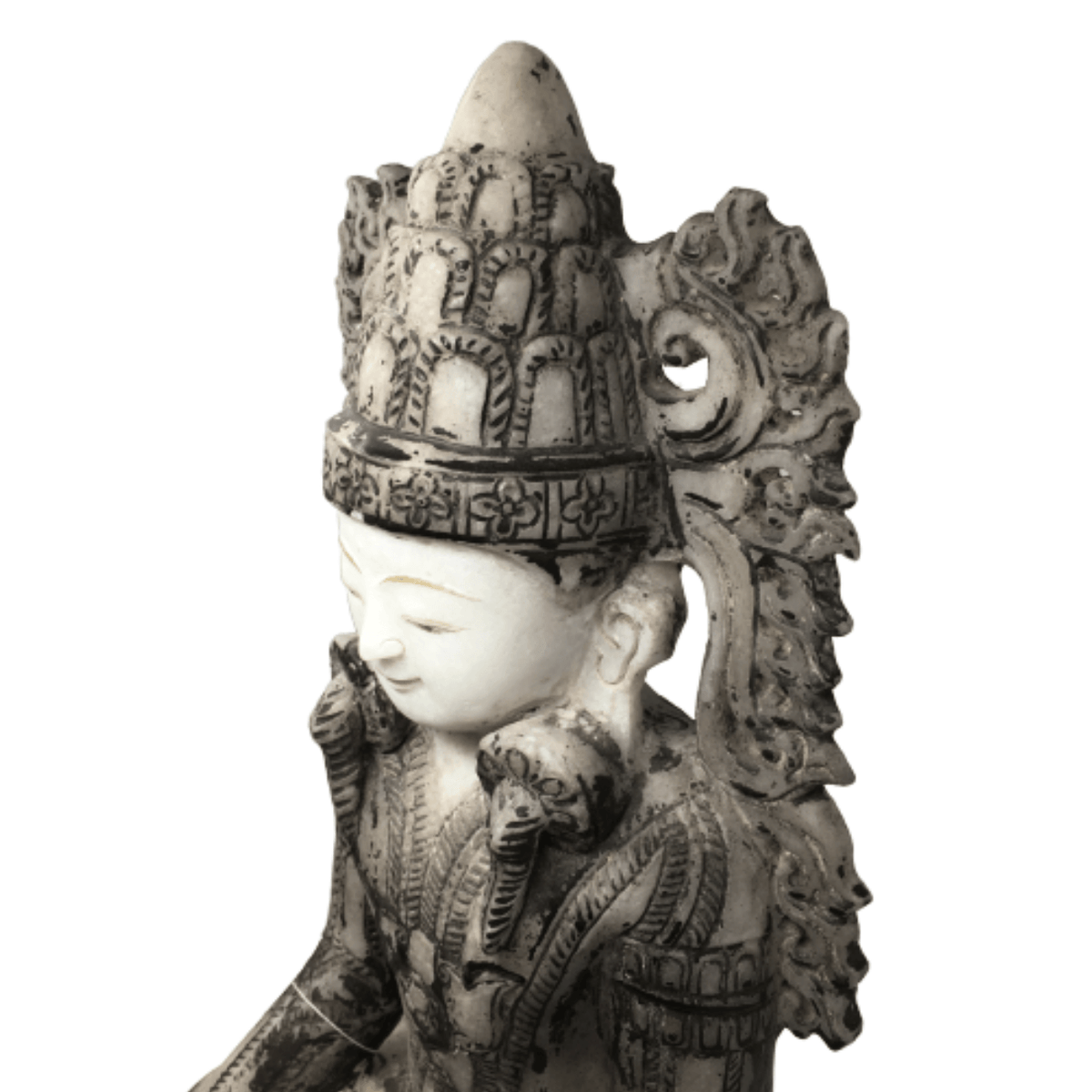 Early C20th Burmese Alabaster King Buddha - BARNBURY