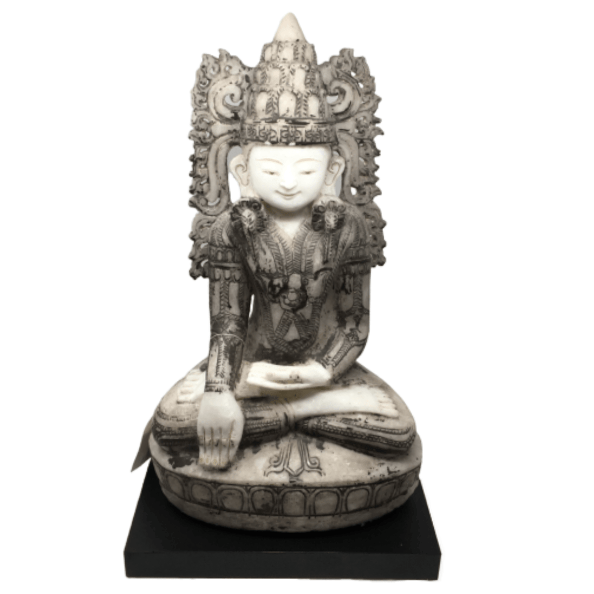 Early C20th Burmese Alabaster King Buddha - BARNBURY