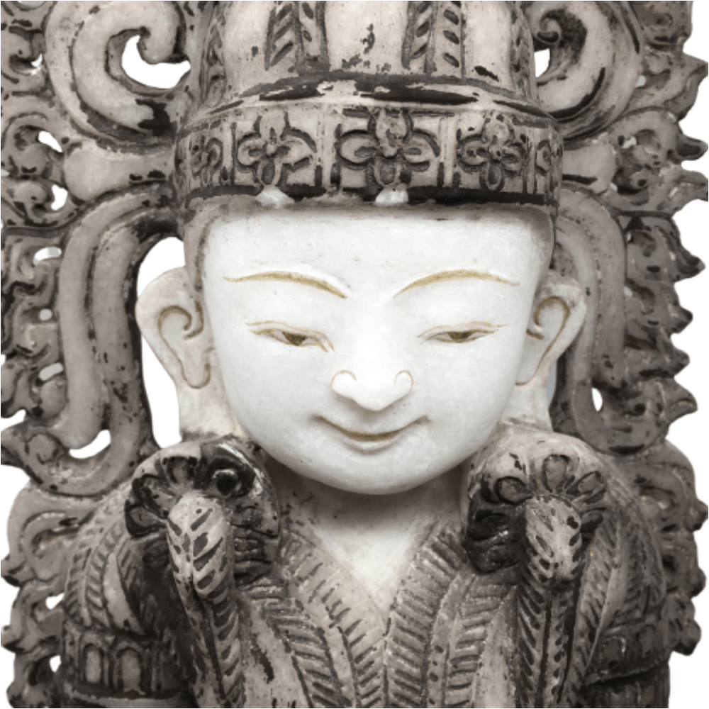 Early C20th Burmese Alabaster King Buddha - BARNBURY
