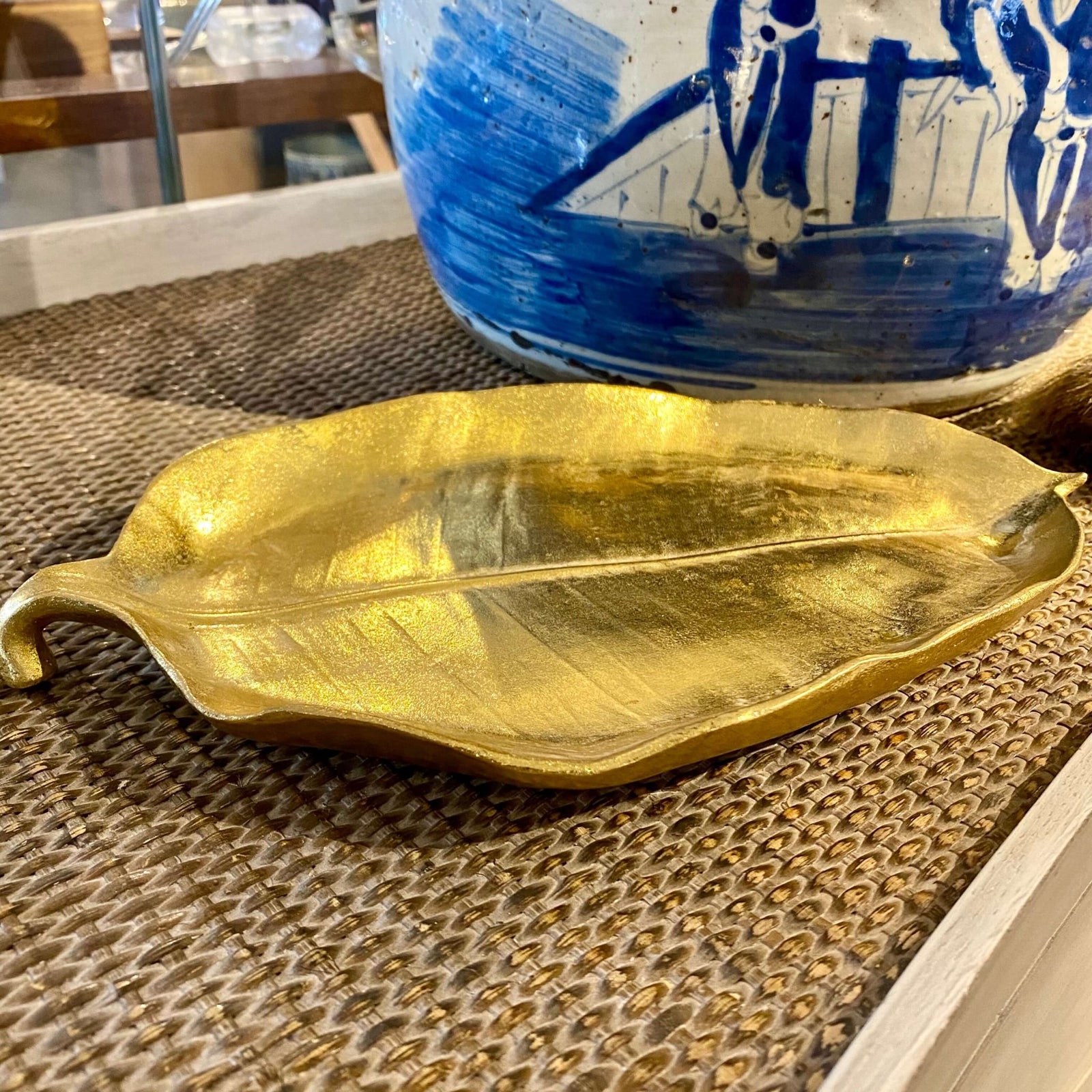 Gilded Hosta Leaf Tray - BARNBURY