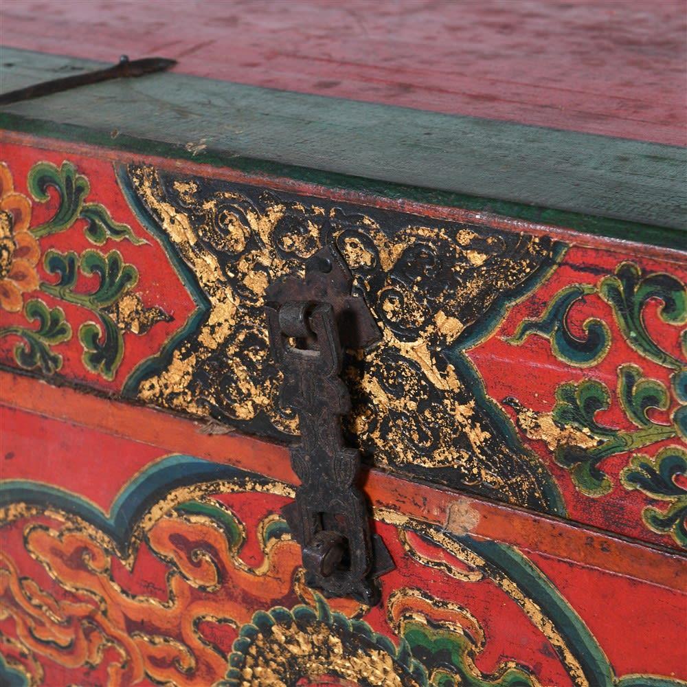 Hand Painted Antique Tibetan Chest - BARNBURY