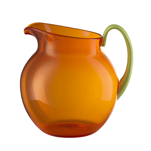 Mario Luca Giusti Orange and Green Palla Pitcher Synthetic Crystal Glass Mario Luca Giusti 